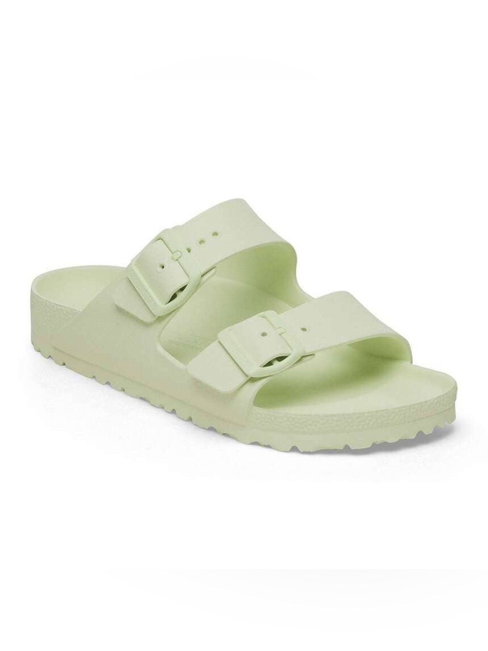 Birkenstock Two-Buckle Arizona Essentials EVA Slides in Faded Lime EU 39